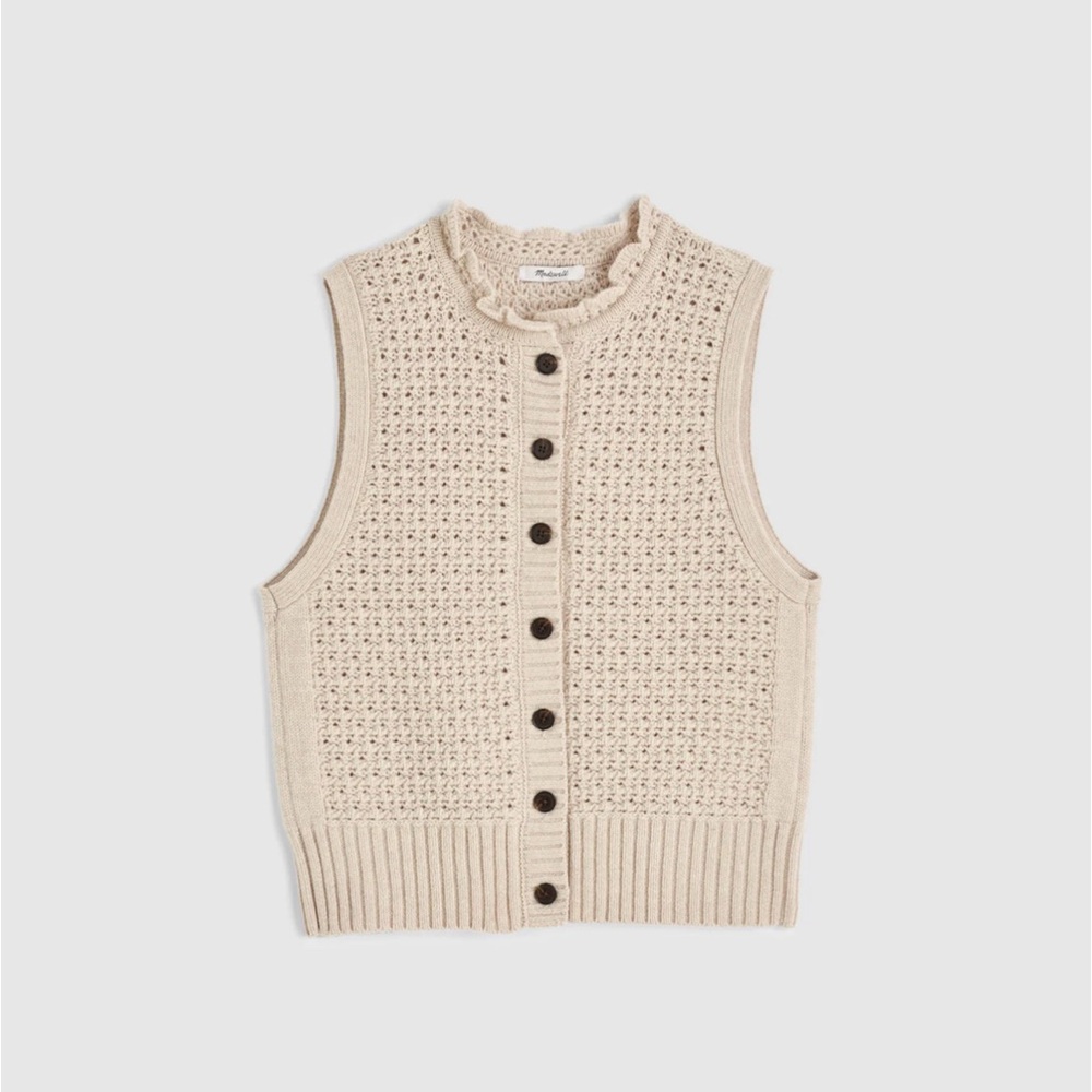 Madewell Ruffled Sleeveless sweater cardigan Top/Vest